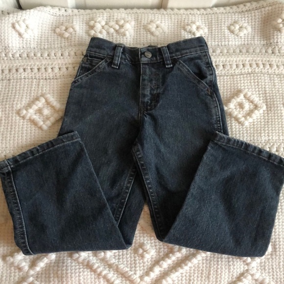 Lee Childrens Dark Wash Straight Leg Adjustable Stretch Denim Jeans Size 6 - Picture 1 of 8